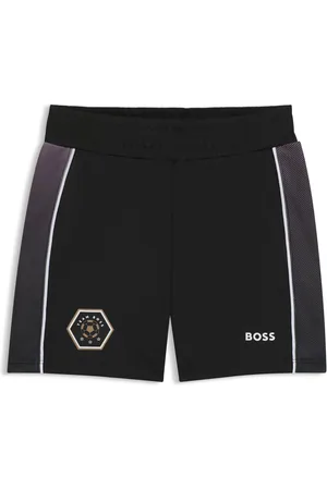 HUGO BOSS Bermuda per bambini in jersey elasticizzato con logo stampato