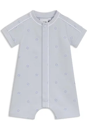HUGO BOSS Playsuit per neonati in cotone elasticizzato con monogrammi Double B