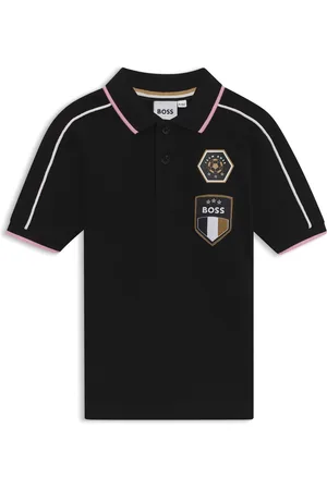 HUGO BOSS Polo per bambini in piqué di cotone con dettagli a contrasto