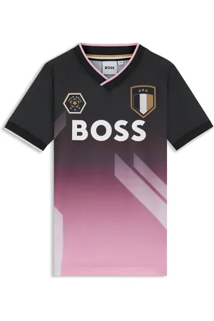 HUGO BOSS T-shirt per bambini in jersey elasticizzato con logo stampato sfumato