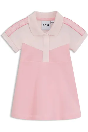 HUGO BOSS Vestito da neonata in piqué di cotone elasticizzato