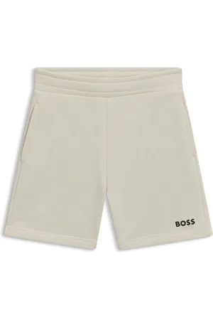 HUGO BOSS Bermuda per bambini in pile di misto cotone con logo stampato