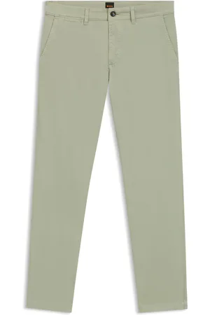 HUGO BOSS Chino regular fit in satin di cotone elasticizzato
