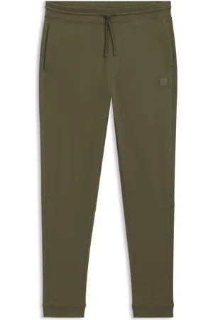 HUGO BOSS Pantaloni della tuta in terry di cotone con toppa con logo