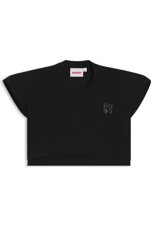 HUGO BOSS T-shirt per bambini dalla vestibilità morbida realizzata in cotone con logo borchiato