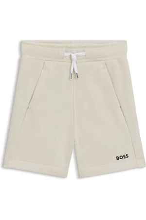 HUGO BOSS Bermuda per bambini in pile di misto cotone con logo stampato