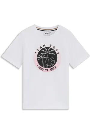 HUGO BOSS T-shirt per bambini in cotone con grafica creativa
