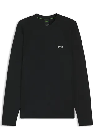 HUGO BOSS Felpa in misto cotone con logo a contrasto e mappatura del corpo