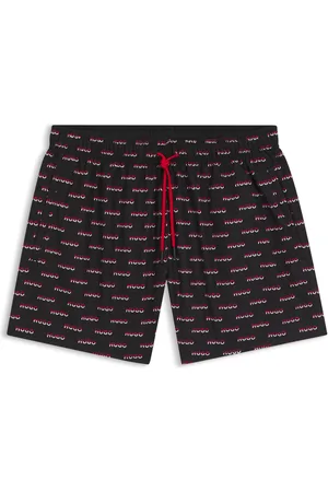 HUGO BOSS Boxer da mare con stampa con logo spezzato all-over
