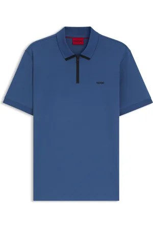 HUGO BOSS Polo in piqué di cotone con logo a contrasto