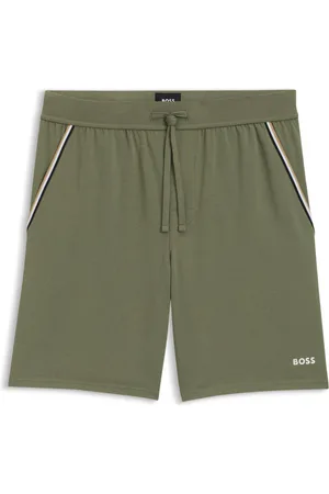 HUGO BOSS Bermuda del pigiama in cotone elasticizzato con dettagli nastrati