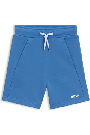 HUGO BOSS Bermuda per bambini in pile di misto cotone con logo stampato