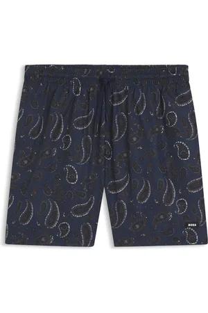 HUGO BOSS Boxer da mare con stampa Paisley e logo in gomma