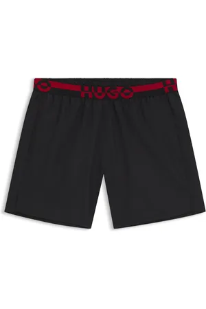 HUGO BOSS Boxer da mare con elastico in vita con logo spezzato