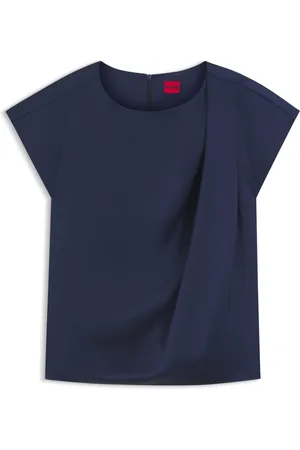 HUGO BOSS Top in satin con scollatura drappeggiata