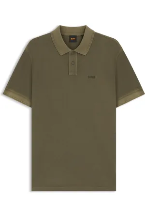 HUGO BOSS Polo in piqué di cotone con logo stampato