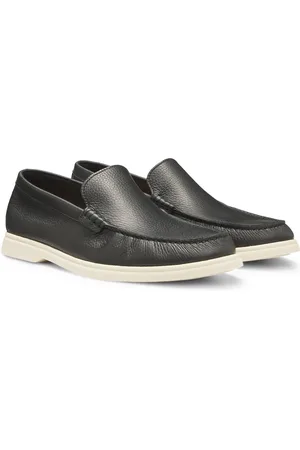 HUGO BOSS Mocassini in pelle martellata con logo