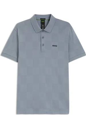 HUGO BOSS Polo in cotone con mappatura del corpo jacquard