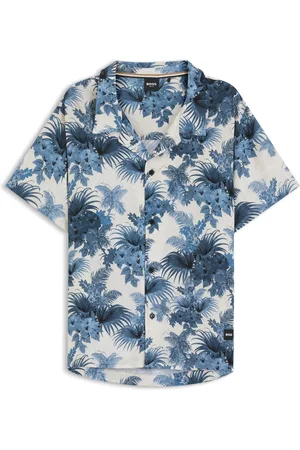 HUGO BOSS Camicia da spiaggia regular fit con stampa all-over