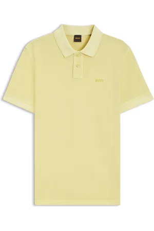 HUGO BOSS Polo in piqué di cotone con logo stampato