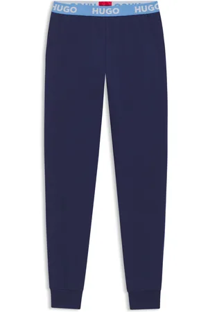 HUGO BOSS Pantaloni della tuta in misto cotone con elastico in vita con logo