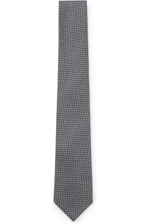 HUGO BOSS Cravatta in seta jacquard italiana con righe diagonali