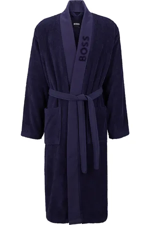HUGO BOSS Vestaglia in cotone a fibra lunga con revers con logo