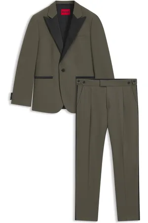 HUGO BOSS Abito dal taglio moderno in popeline di misto lana