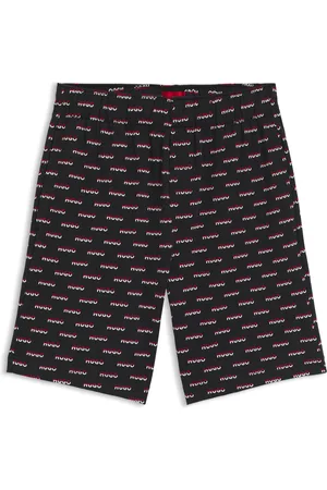 HUGO BOSS Bermuda del pigiama in jersey di cotone con logo stampato