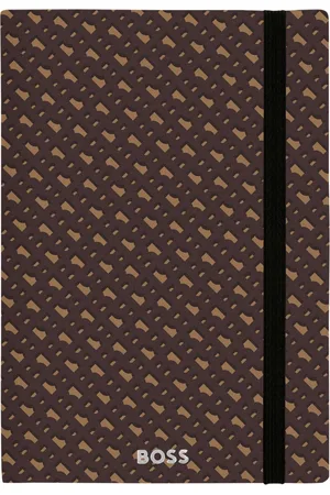 HUGO BOSS A5 monogram-pattern notebook and ballpoint pen set