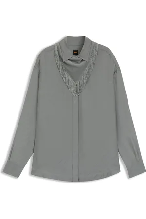 HUGO BOSS Camicetta oversize con loghi e frange