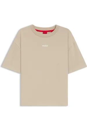 HUGO BOSS T-shirt relaxed fit in morbido jersey con logo a contrasto