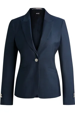 HUGO BOSS Giacca slim fit in twill di lana vergine effetto denim