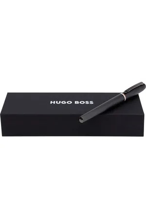 HUGO BOSS Brushed rollerball pen with signature-stripe ring