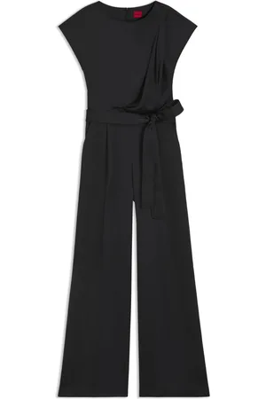HUGO BOSS Tuta jumpsuit in morbido satin con cintura