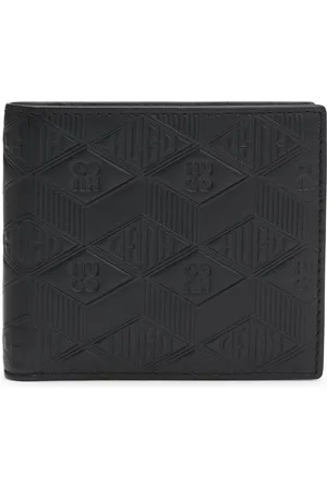 HUGO BOSS Portafoglio in pelle con loghi geometrici