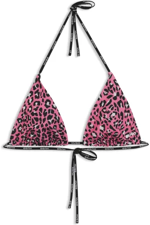 HUGO BOSS Top per bikini a motivi con lacci brandizzati