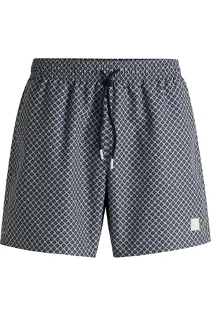 HUGO BOSS Boxer da mare con stampa e targhetta con logo