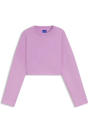 HUGO BOSS Felpa corta in cotone con logo stampato