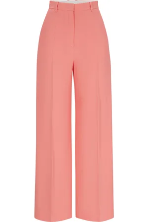 HUGO BOSS Pantaloni relaxed fit a vita alta con gamba larga