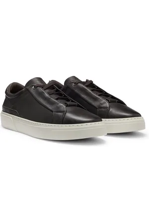 HUGO BOSS Gary grained-leather trainers with hidden laces