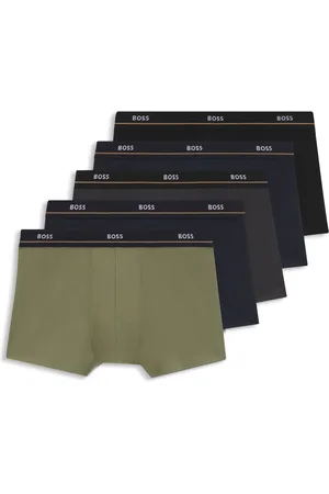 HUGO BOSS Boxer corti in cotone elasticizzato con elastico in vita con logo in confezione da cinque