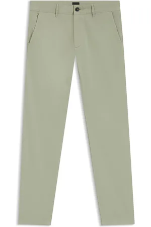 HUGO BOSS Chino slim fit in satin di cotone elasticizzato