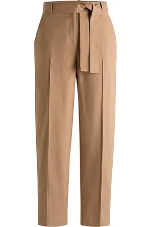 HUGO BOSS Pantaloni regular fit in twill di cotone elasticizzato