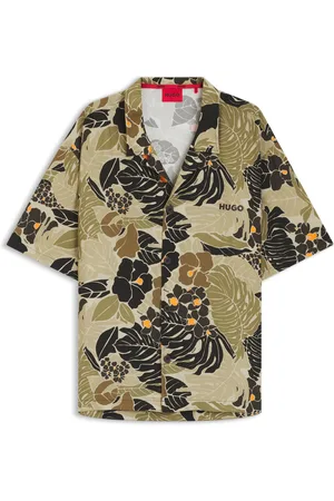 HUGO BOSS Camicia da spiaggia relaxed fit con stampa all-over