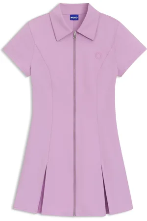 HUGO BOSS Vestito aderente con zip anteriore e gonna a pieghe