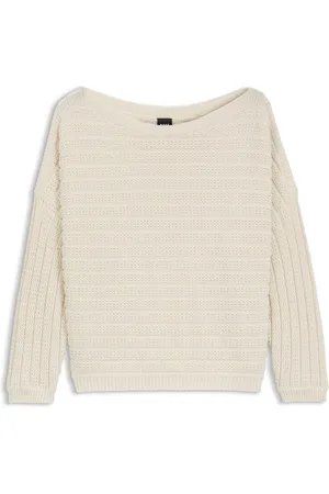 HUGO BOSS Maglione in misto cotone con lavorazioni miste