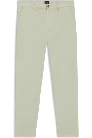 HUGO BOSS Chino con fit affusolato in satin di cotone elasticizzato