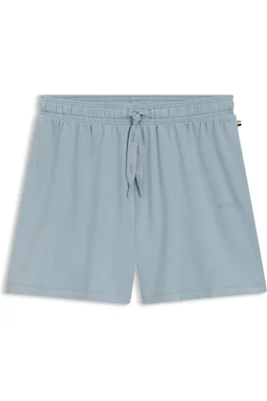 HUGO BOSS Bermuda del pigiama in cotone elasticizzato con coulisse e logo stampato