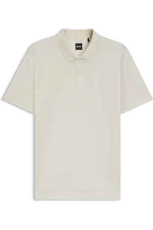 HUGO BOSS Polo in cotone mercerizzato con jacquard geometrico